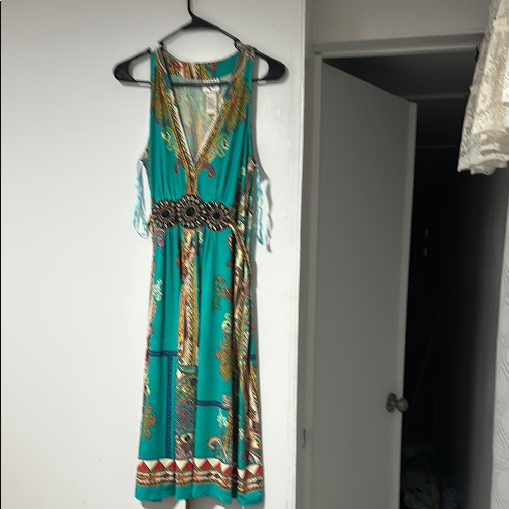 Ice Blue Sleeveless Maxi Sundress for Weddings